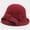 Burgundy, variant on Wool Felt Church Cloche Fedora Hat Women Bowler Derby Hat Bowknot Cap with Bow