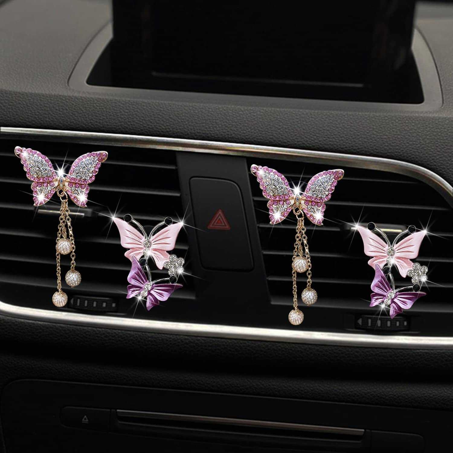 Car Air Fresheners for Women Automotive Vent Decorate Accessories 5 Pieces  Cute Flower Butterfly Car Vent Clips Scents Fresheners, Home Car Office