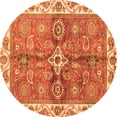 thumbnail image 1 of Ahgly Company Indoor Round Oriental Orange Traditional Area Rugs, 3' Round, 1 of 4
