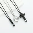 thumbnail image 5 of Personlized 3 Pcs Urn Necklace for Ashes Bulk Cremation Birthstone Cross Heart Cubic Jewelry Stainless Steel Memorial Locket for Men Women, 5 of 8