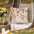 thumbnail image 3 of Outdoor Waterproof Pillow Covers Autumn Flowers Orange Leaves Watercolor Throw Cushion Case，Vintage Letter Pillowcase for Bed,Sofa,Couch, Patio Furniture, 16x16 in, 2Pack Decorative Pillows, 3 of 9