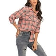 thumbnail image 2 of Innerwin Shirts Long Sleeve Ladies Blouse Holiday Button Down Loose Tops Pink XXL, 2 of 4