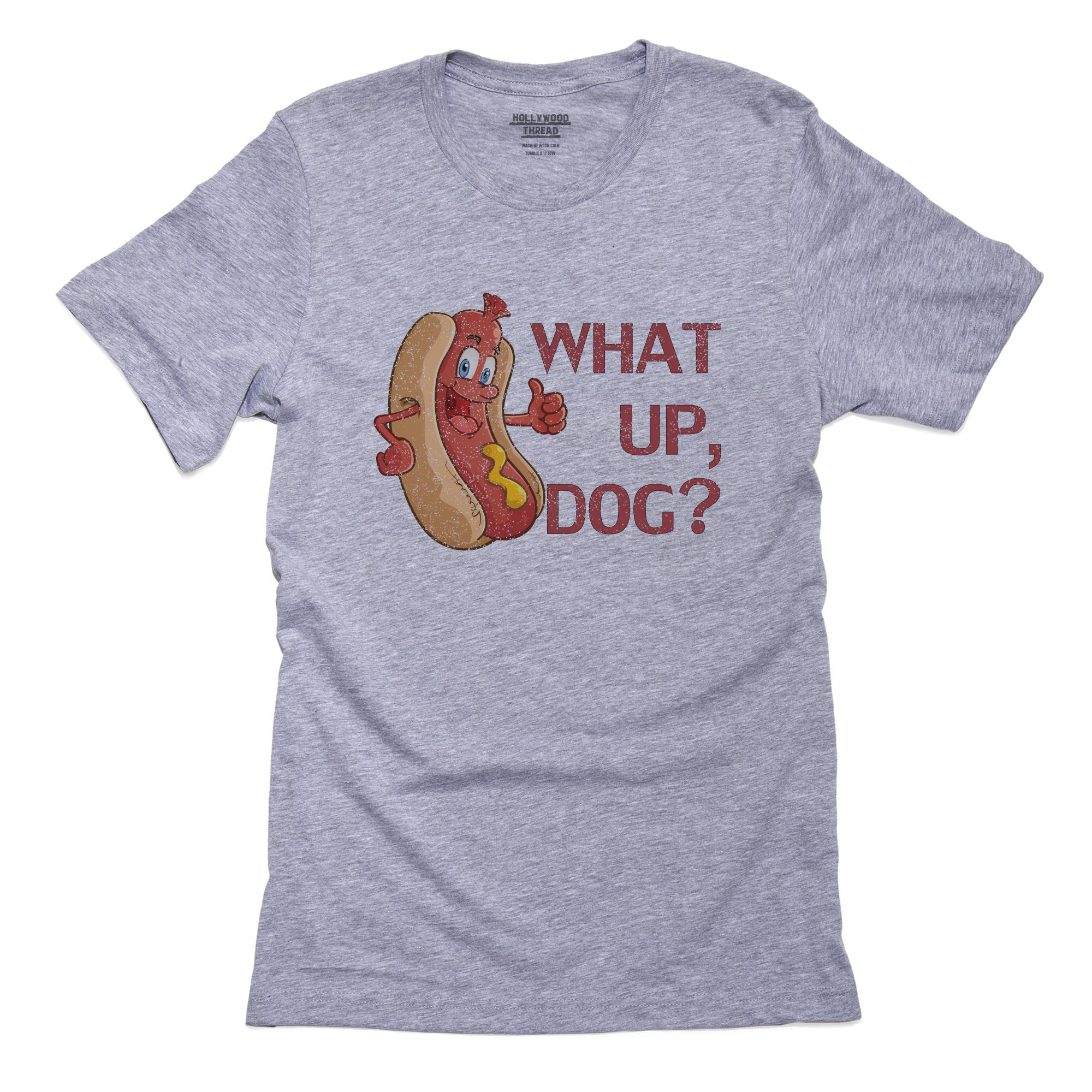 What's Up Dog Thumbs Up Hotdog Funny Men's Grey TShirt