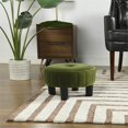 thumbnail image 2 of Jennifer Taylor Maison Riley 16" Rond Tabouret Pouf Vert Olive Velours, 2 of 12