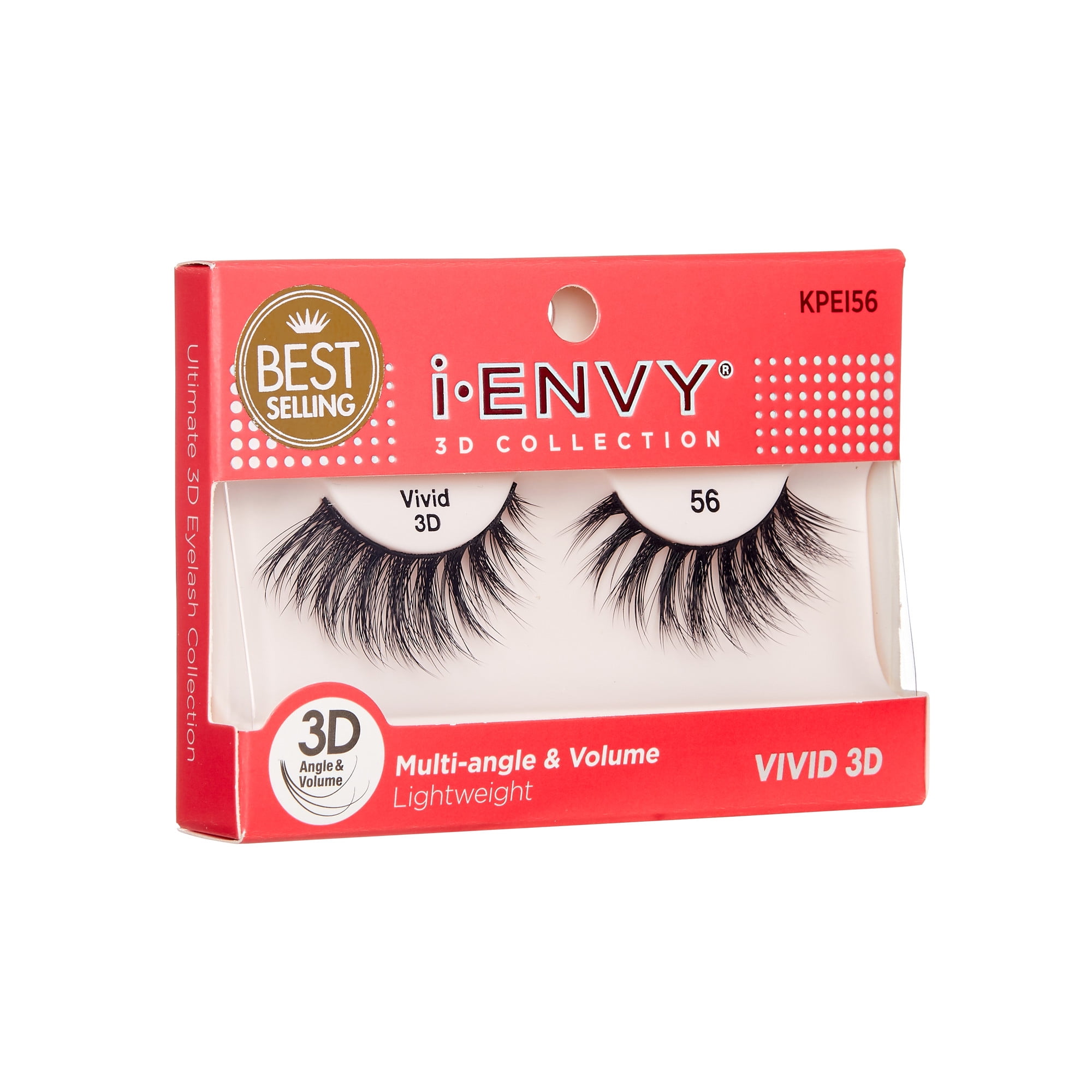 KISS i-ENVY 3D Collection Vivid False Eyelashes, Style 56 - Lightweight Fanned