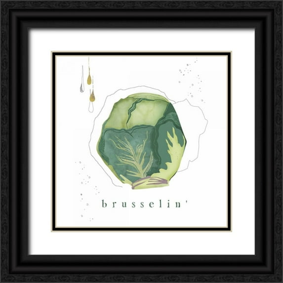 Longfellow Designs 15x15 Black Ornate Wood Framed with Double Matting Museum Art Print Titled - Brussel