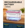thumbnail image 3 of MPOW Cordless Electric Lunch Box, Heated Lunch Box Battery Powered with Automatic Scheduled Heating, 5.5 Cups Capacity, with Removable Tray Divider, Dishwasher Safe, for Hot Meals Anywhere - Pink, 3 of 13