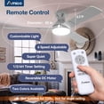 thumbnail image 2 of Ventilador de techo Amico de 132 cm de perfil bajo con luz y control remoto, 2 of 7