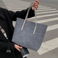 thumbnail image 1 of Bolso tote de color sólido con asa de PU para mujer Bolso con asa superior de gran capacidad (gris) Tmvgtek Para estrenar, 1 of 9