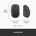 thumbnail image 5 of Logitech MX Anywhere 2S Bluetooth Edition Compact Wireless Mouse, No USB Receiver - Use On Any Surface, Hyper-Fast Scrolling, Rechargeable, Graphite, 5 of 12