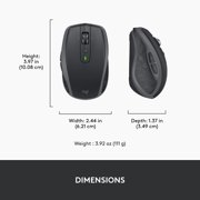Logitech MX Anywhere 2S Bluetooth Edition Compact Wireless Mouse, No USB Receiver - Use On Any Surface, Hyper-Fast Scrolling, Rechargeable, Graphite