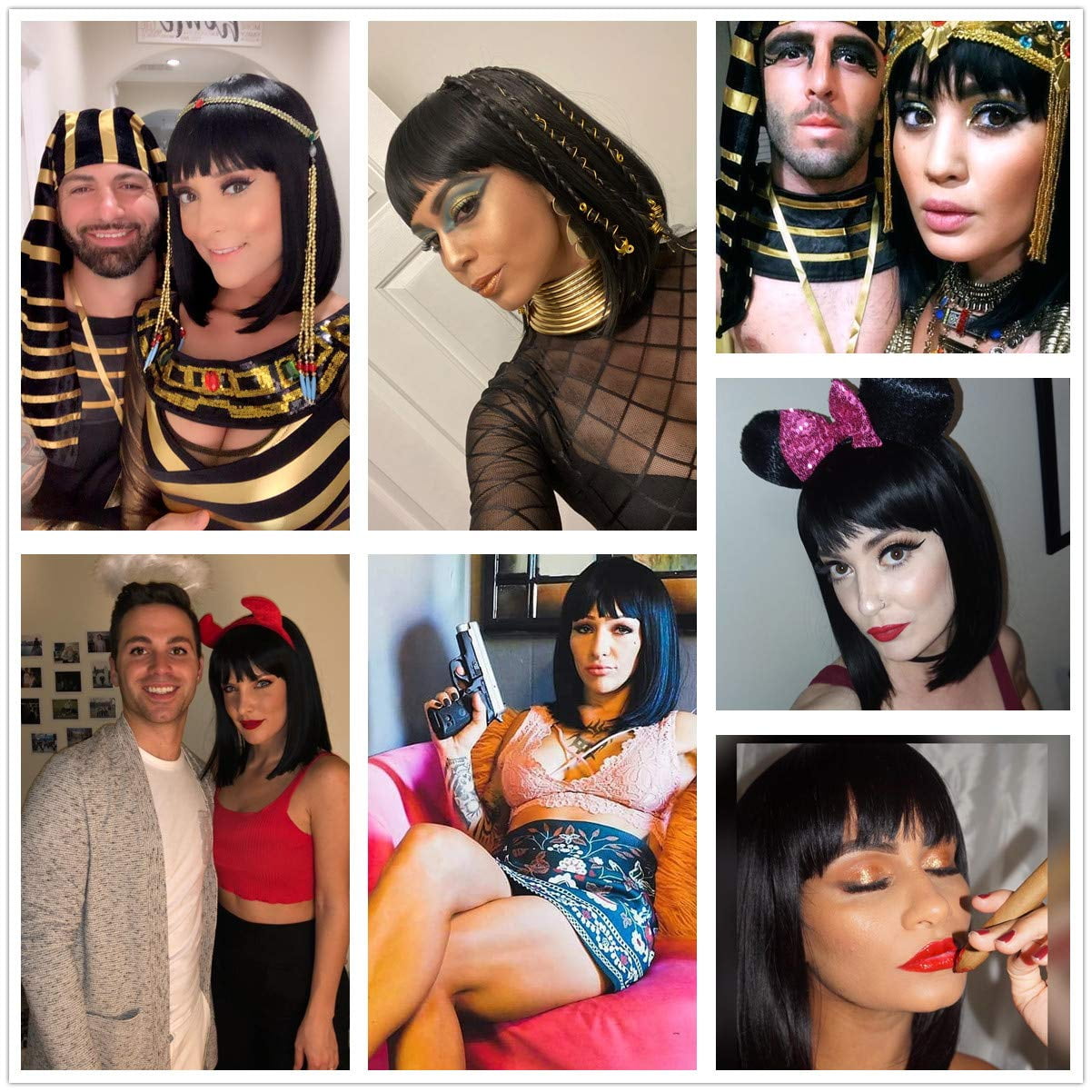 Halloween costumes black bob wig 2025