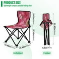 thumbnail image 3 of 600D Oxford Camping Chair Portable Foldable Chair Supports 220 lbs for Picnic, Fishing, Backpacking Red Chrysanthemum and Dandelion, 3 of 8