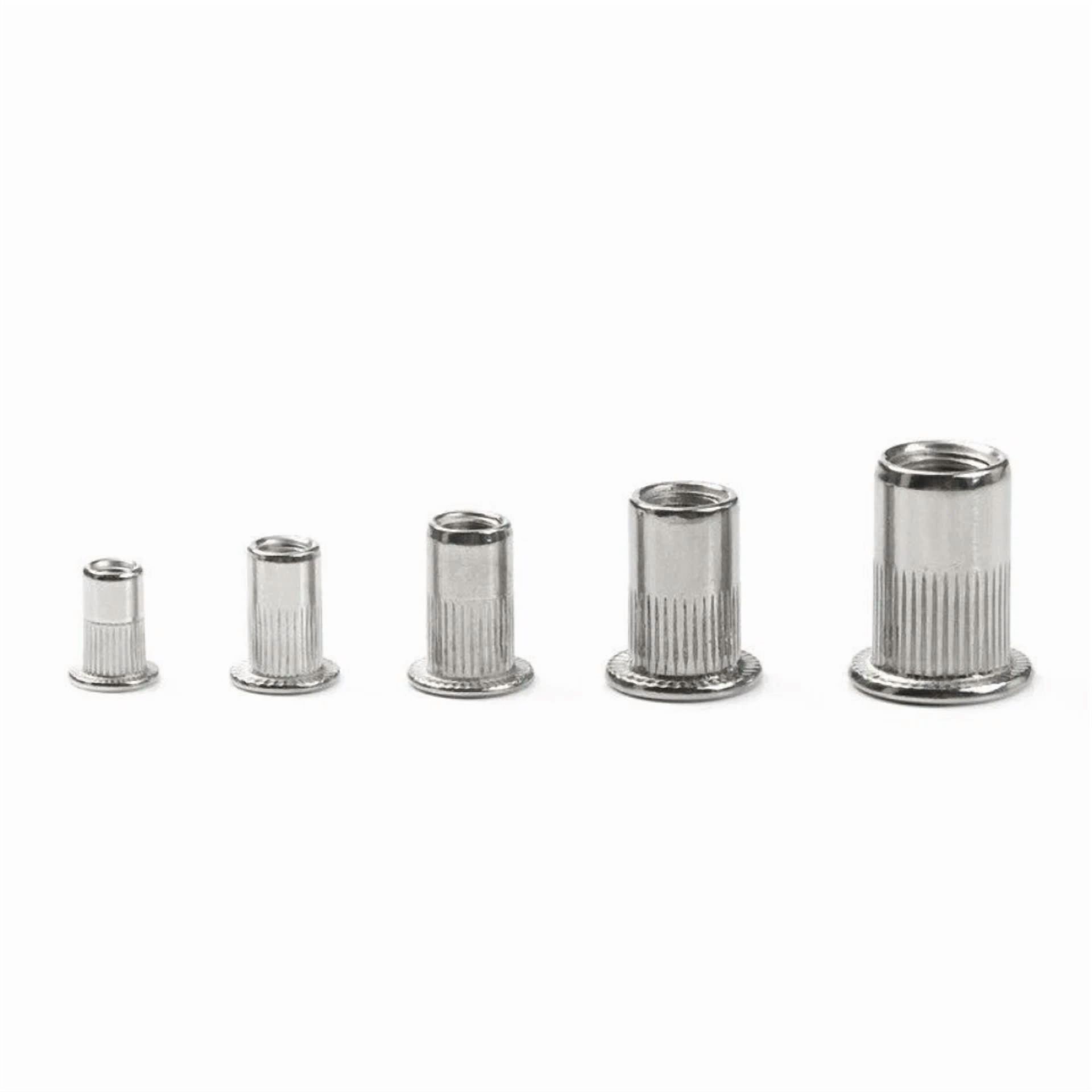 CIRCLE- 150Pcs Rivet Nut Flat Head Threaded Insert Aluminum Nutsert Set Kit