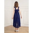 thumbnail image 4 of CHICTRY Girls Chiffon Sequins Birthday Party Proms Dress Pleated High-low Hem Flower Girls Dress Navy Blue 4, 4 of 7