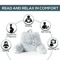 thumbnail image 4 of Cheer Collection Fluffy Reading Pillow - Long Shaggy Hair TV and Gaming Pillow with Armrest, 4 of 5