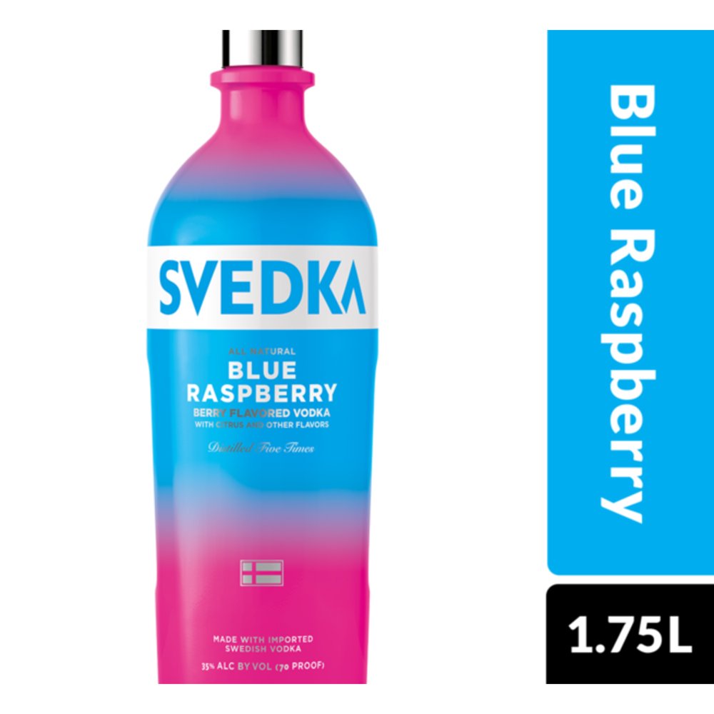 SVEDKA Blue Raspberry Flavored Vodka, 1.75 L Bottle, 70 Proof Walmart
