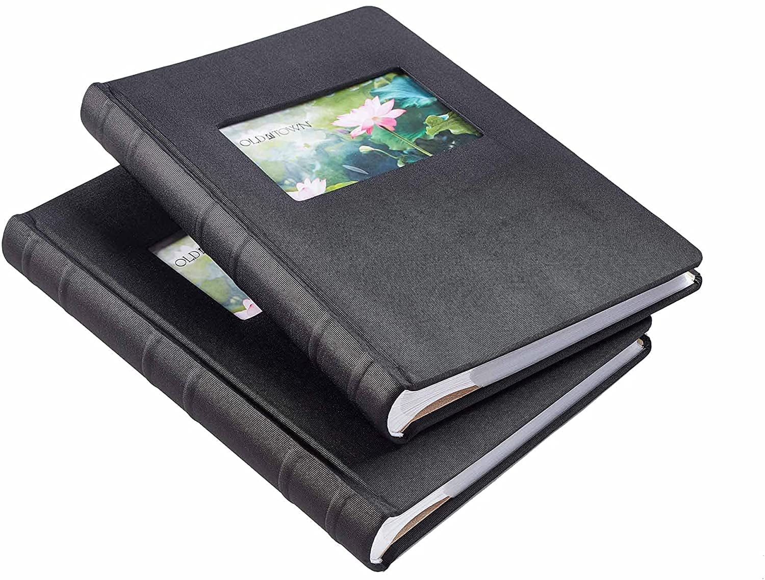 Old Town Fabric Cover Photo Album, 2 Pack (Fabric Black)