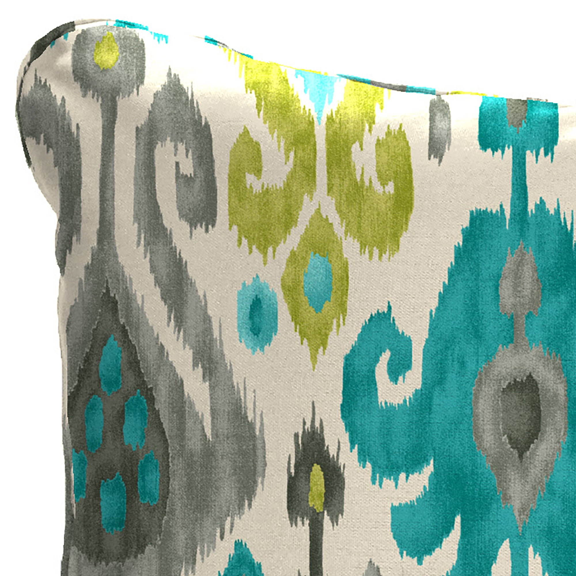Jordan Manufacturing 21" x 24" Paso Turquoise Multicolor Ikat Rectangular Outdoor Deep Seat Chair Back Cushion with Welt (2 Pack)