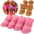 thumbnail image 3 of Flmtop 4Pcs Chaussures de Chien de Compagnie Anti-Dérapant Chihuahua Doux Semelle Hiver Bottes Réglables Chaudes Rose, 3 of 9