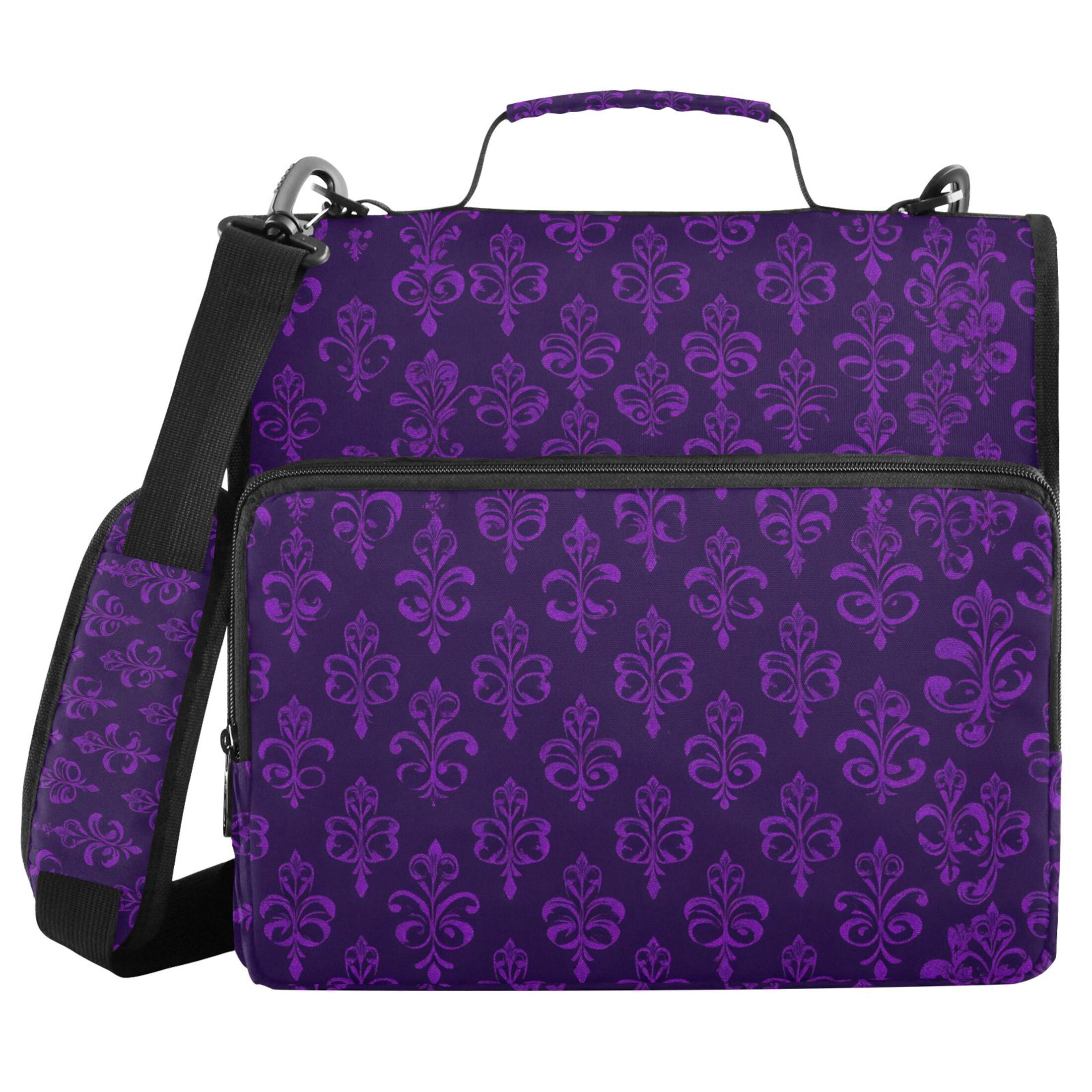 ALAZA Zipper Binder Mardi Gras Art Pattern 3 Ring Trapper Keeper File Folder Organizer Bag