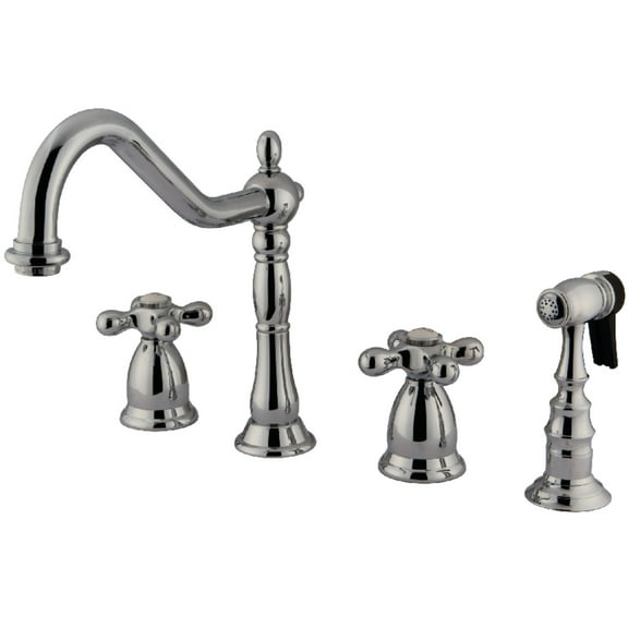 Kingston Brass KS1791AXBS Widespread Kitchen Faucet, Polished Chrome
