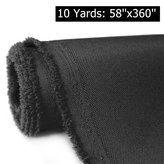 10 Yards Waterproof Canvas Fabric 600D Home Decor Fabric 58" Width UV Heat Resistant Heavy Duty Marine Fabric by the YardBlack
