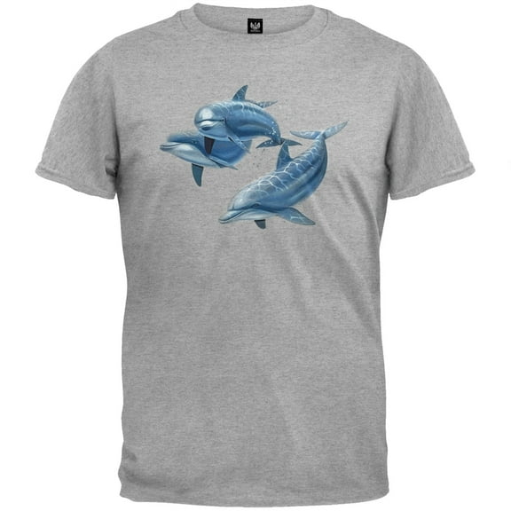 Three Dolphins Heather Gray T-Shirt - Medium