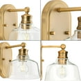 thumbnail image 4 of Singleton Collection One-Light 7.62" Vintage Brass Farmhouse Vanity Light with Clear Glass Shade, 4 of 9