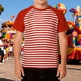 thumbnail image 2 of VNKIDY Boys TShirts Kids Striped Short Sleeve Raglan Tees Waffle Knit Crewneck Casual Breathable Stretch Top For Casual Daily Wear Trendy Top Red 9, 2 of 4