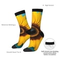 thumbnail image 4 of KLL Golden Sunflower in Blue Print Cool Socks Men's Women's Crew Socks Funny Crazy Novelty Stockings, 4 of 6