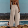 thumbnail image 5 of RUTAYY Women's Pants High Waist with Pocket Solid Color Casual Everyday Wear Breathable Loose Fit Chic Travel Trousers, 5 of 7
