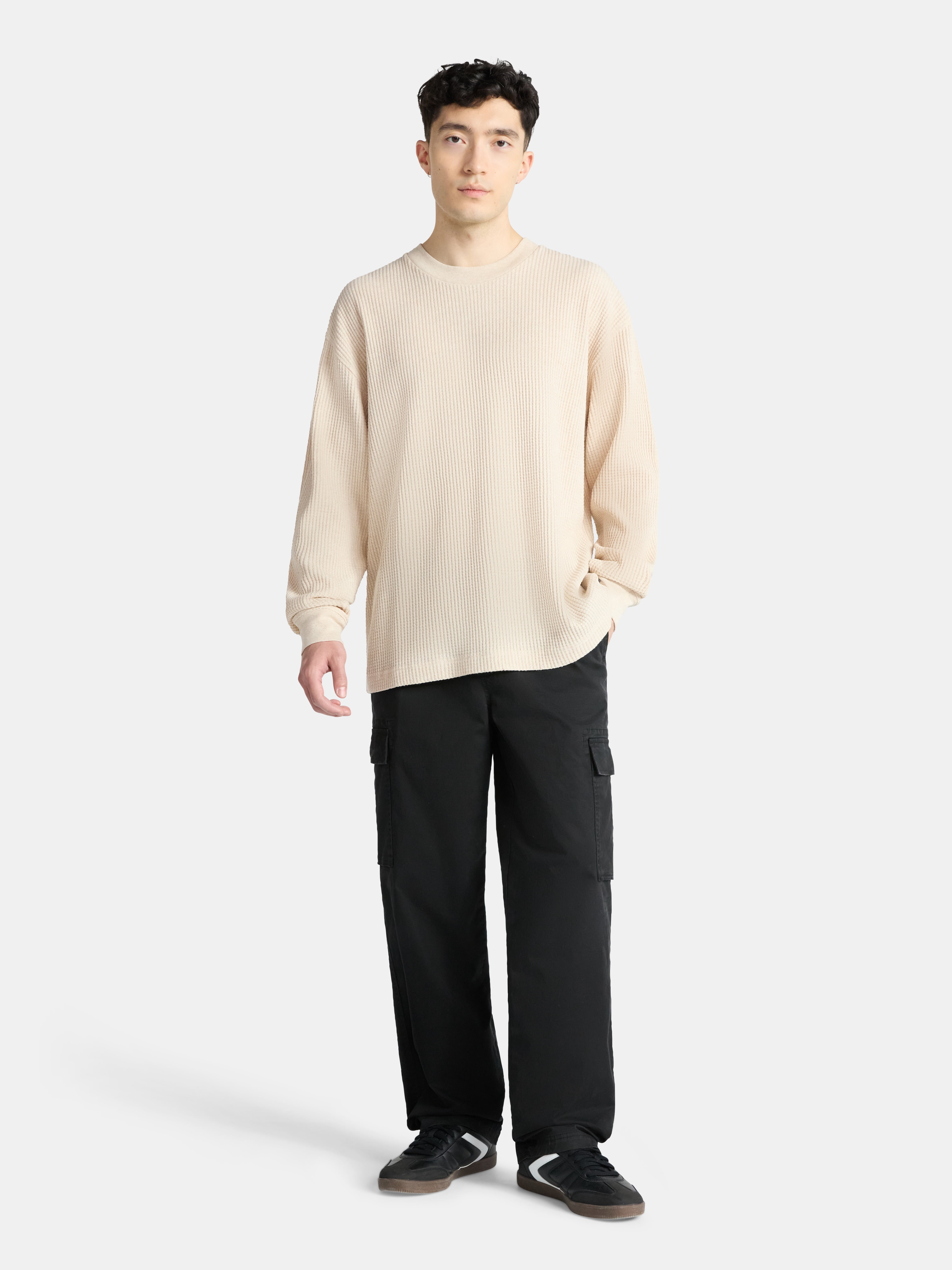 No Boundaries Thermal Tee with Long Sleeves, Men's & Big Men's