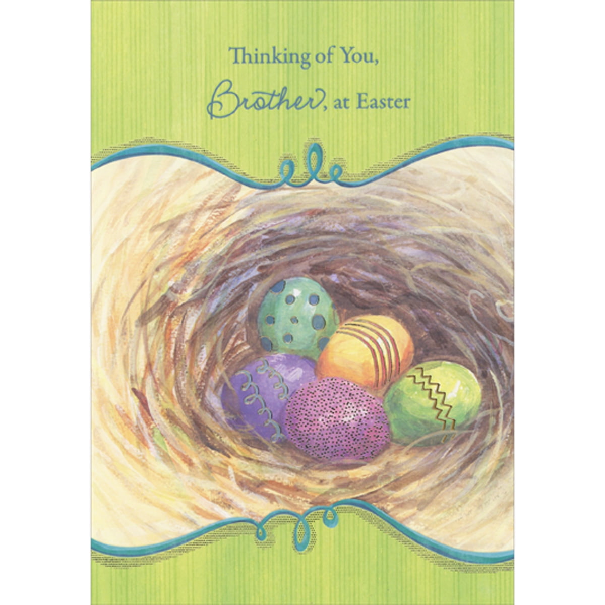 Designer Greetings Easter Card For Nephew - Tree Stump Gold Foil Design