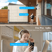 {100% Wire-Free Wireless Solar Cameras} 2-Way Audio PIR Detection Dual Antennas Outdoor Wireless Surveillance Camera System 1600P WiFi Battery Surveillance Video by OOSSXX