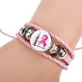 thumbnail image 3 of Dsscvnef Cancer Awareness Bracelets for Women Handmade Woven Ribbon Leather Jewelry Support Inspirational, 3 of 3