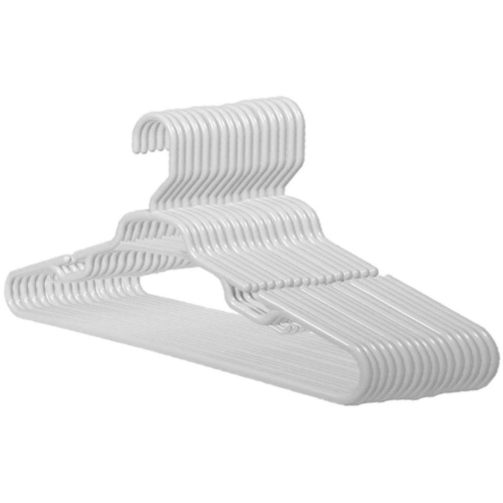 Hangorize Giant Plastic Tubular Hanger Set (Set of 24), White Walmart