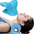 thumbnail image 1 of Relajante de cuello y hombros Nube de cuello - Dispositivo de tracción cervical Alivio del dolor Corrector de joroba Masajeador Almohada de tracción Camilla de cuello (azul), 1 of 5