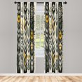 thumbnail image 2 of Ambesonne Nature Boho Curtains 2 Panel Set, Jungle Dreamy Leaves, Pair of - 28" x 63", Earth Yellow Laurel Green, 2 of 4