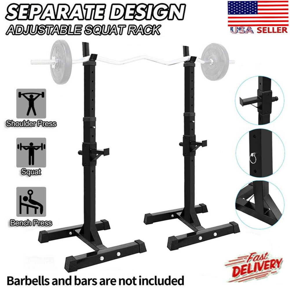 Squat Rack Adjustable Barbell Bench Press Stands 40-66 Multi-Function Sturdy Steel Portable Barbell Rack for Home Gym Max Load 550lbs