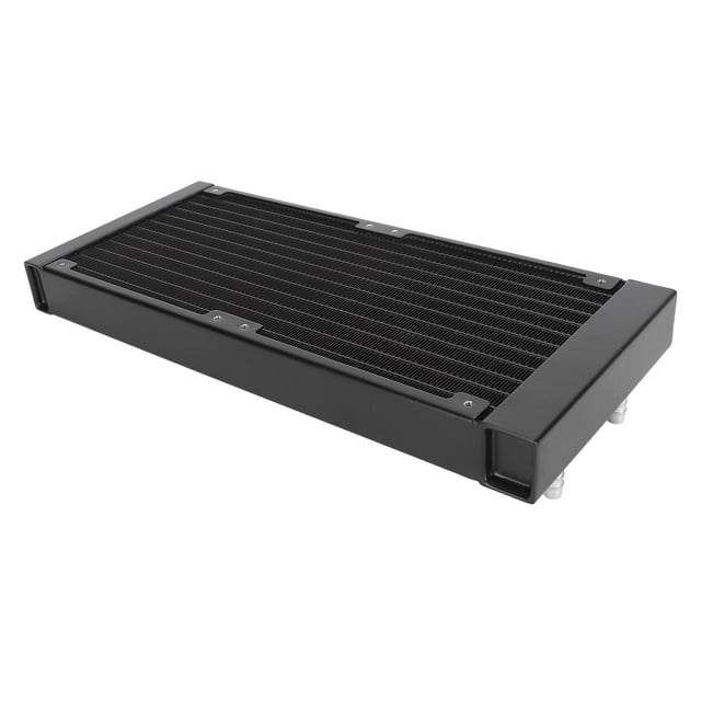Water Cooling Radiator, 12 Pipe Liquid Heat Exchanger with 2pcs 12x12x2.5cm Fans DIY Computer Heat Exchanger Radiator for 6 to 7mm Soft Hose