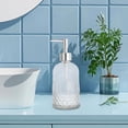 thumbnail image 4 of Glass Liquid Dispensing Bottles 1Pc Clear Glass Liquid Soap Dispenser Bottle Gradient Diamond-Shaped Design Refillable Pump for Bathroom and Kitchen(Transparent) by JASKFLY, 4 of 7