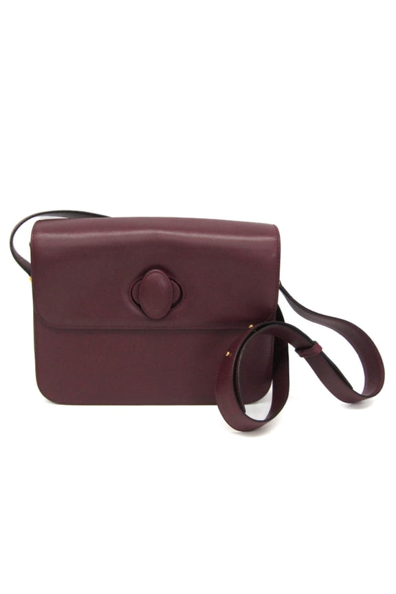 Pre-Owned Cartier Must Turnlock Women's Leather Shoulder Bag Bordeaux