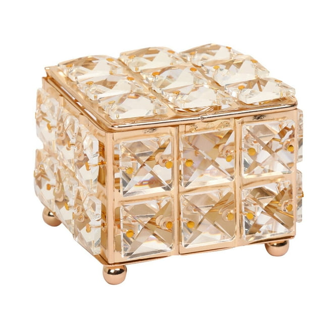 MasteelfCA 1pc Desktop Jewelry Box Square Jewelry Organizer Jewelry Storage Container
