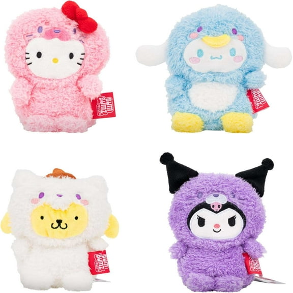 BumBumz IceFriendBumz Hello Kitty, Cinnamoroll, Pompompurin & Kuromi Plush 4-Pack