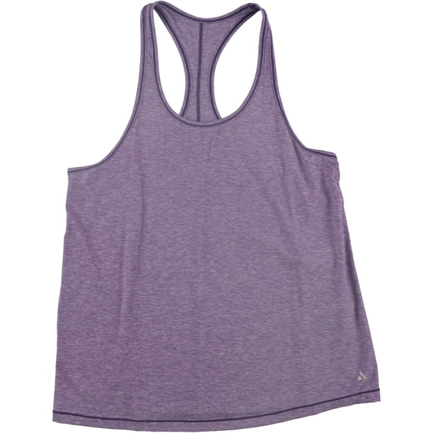 SOLFIRE Jessica Heathered Racerback Tank Top para mujer, Púrpura, Grande