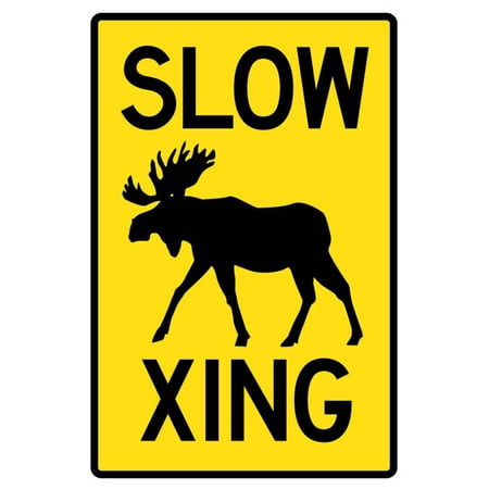 slow moose crossing sign poster walmart com