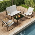 thumbnail image 2 of Aiho 4-Piece Outdoor Patio Furniture Set with 2 Rocking Chairs, Breathable Textilene Patio Conversation Set with a Coffee Table, For Patio, Backyard, Garden, Lawns, Balcony, Porch and Poolside-Gray, 2 of 10