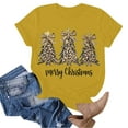 thumbnail image 5 of Kaprioy Womens Christmas T Shirts Graphic Tops Short Sleeve Funny Merry Xmas Holiday Print Tee Blouses Yellow, L, 5 of 6