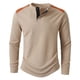 thumbnail image 5 of pstuiky Camisas casuales de manga larga para hombre, Blusa/camisa informal y moderna de color liso con cuello redondo y botones en bloques de color para hombre top de hombre xxxl, 5 of 9